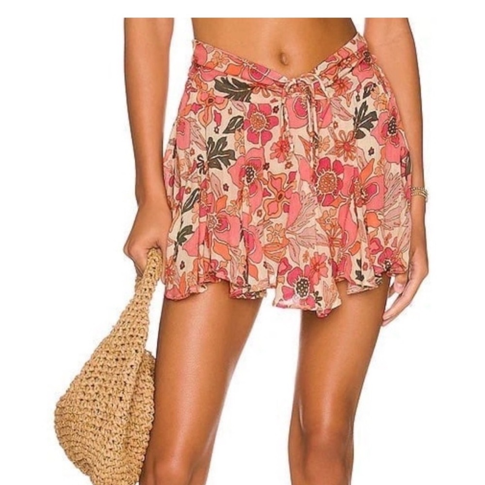 Free People Ellie mini skort in sand combo